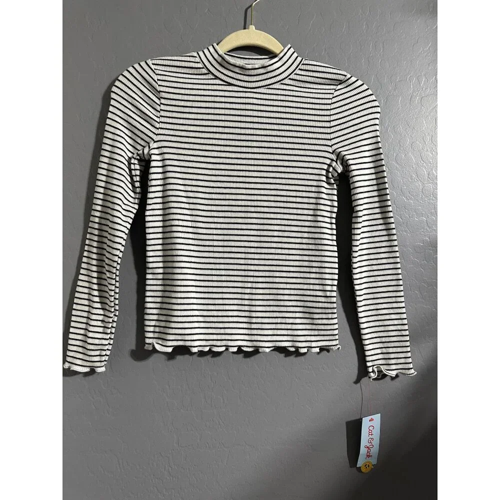 Cat & Jack Girl's Ribbed Long Sleeve Shirt Size M 8 NWT - Picture 1 of 6